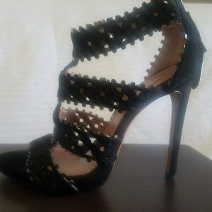 Alaia Blacked caged heels size US 7,  Preowned